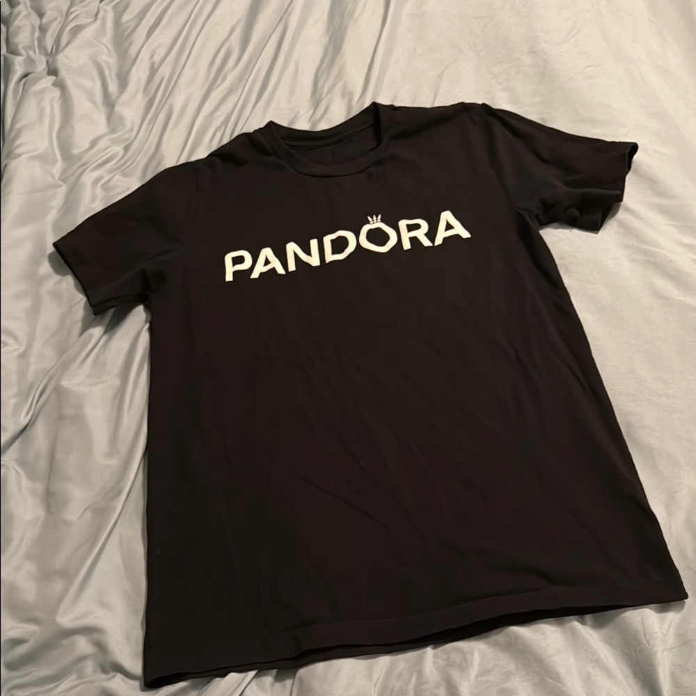 Pandora Black Tee with White Logo